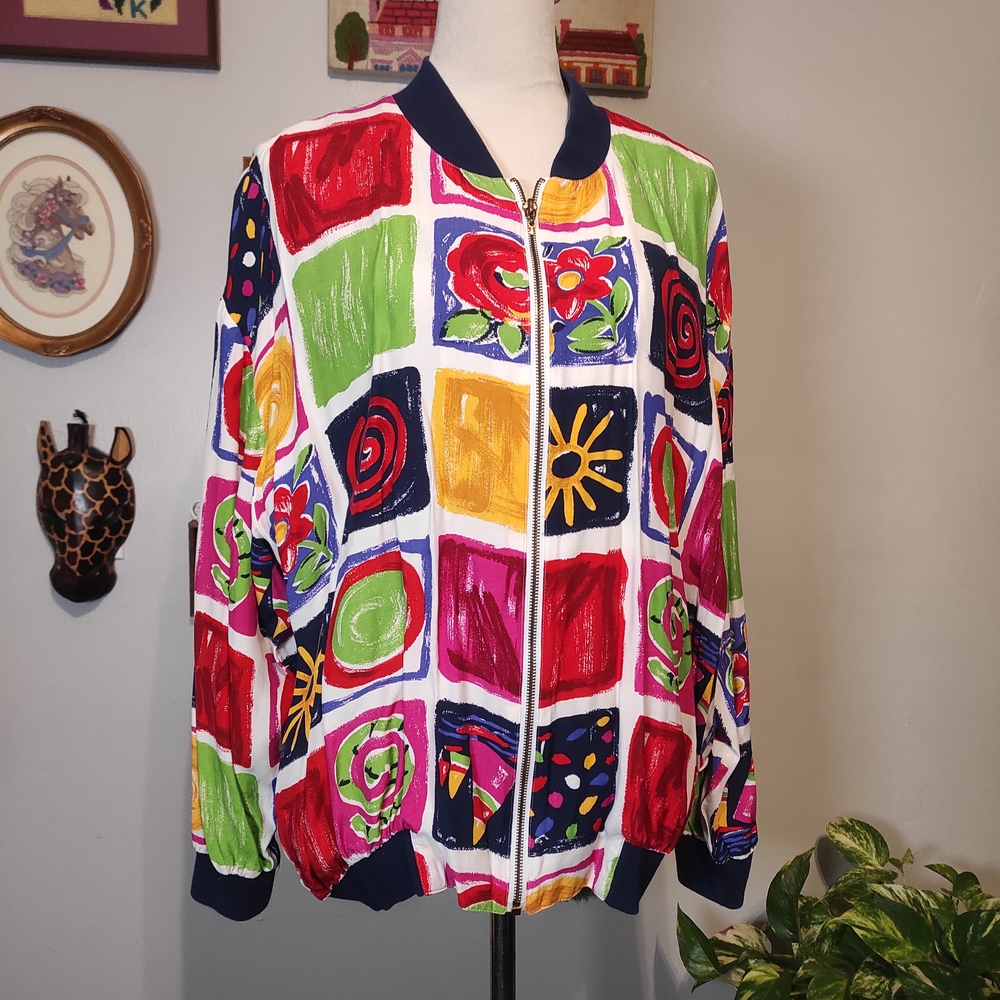 Chaus Colorful Graphic Bomber Jacket